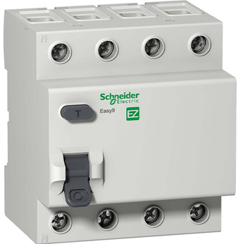 Дифференциальный выключатель Schneider Electric (УЗО) EASY 9 4P 40A 30мА АС 4,5 кА - Электрика, НВА - Модульное оборудование - Дифференциальные автоматы - . Магазин оборудования для автономного и резервного электропитания Ekosolar.ru в Казани