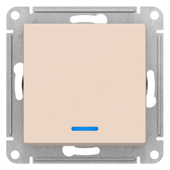 Выключатель SE AtlasDesign 1-клавишный с подсветкой, сх.1а, 10АХ, бежевый, механизм - Электрика, НВА - Выключатели и розетки - Выключатели - . Магазин оборудования для автономного и резервного электропитания Ekosolar.ru в Казани