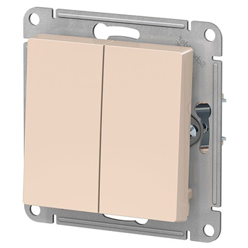 Выключатель Schneider Electric AtlasDesign 2-клавишный сх.5, 10АХ, бежевый, механизм - Электрика, НВА - Выключатели и розетки - Выключатели - . Магазин оборудования для автономного и резервного электропитания Ekosolar.ru в Казани