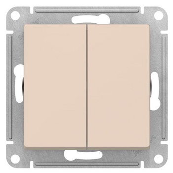 Переключатель Schneider Electric AtlasDesign 2-клавишный сх.6, 10АХ, бежевый механизм - Электрика, НВА - Выключатели и розетки - Выключатели - . Магазин оборудования для автономного и резервного электропитания Ekosolar.ru в Казани