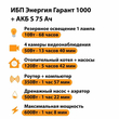 ИБП Энергия Гарант 1000 + Аккумулятор S 75 Ач - 12В (600Вт - 68мин) - ИБП и АКБ - ИБП для котлов - . Магазин оборудования для автономного и резервного электропитания Ekosolar.ru в Казани