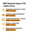 ИБП Энергия Гарант 750 + Аккумулятор S 33 Ач - 12В (450Вт - 40мин) - ИБП и АКБ - ИБП для котлов - . Магазин оборудования для автономного и резервного электропитания Ekosolar.ru в Казани