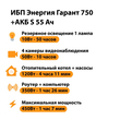 ИБП Энергия Гарант 750 + Аккумулятор S 55 Ач - 12В (450Вт - 67мин) - ИБП и АКБ - ИБП для котлов - . Магазин оборудования для автономного и резервного электропитания Ekosolar.ru в Казани