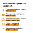 ИБП для котла Энергия Гарант 750 + Аккумулятор 55 Ач 12 В (450Вт - 67мин) - ИБП и АКБ - ИБП для котлов - . Магазин оборудования для автономного и резервного электропитания Ekosolar.ru в Казани