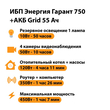 ИБП для котла Энергия Гарант 750 + Аккумулятор Grid 55 Ah 12 v (450Вт - 67мин) - ИБП и АКБ - ИБП для котлов - . Магазин оборудования для автономного и резервного электропитания Ekosolar.ru в Казани